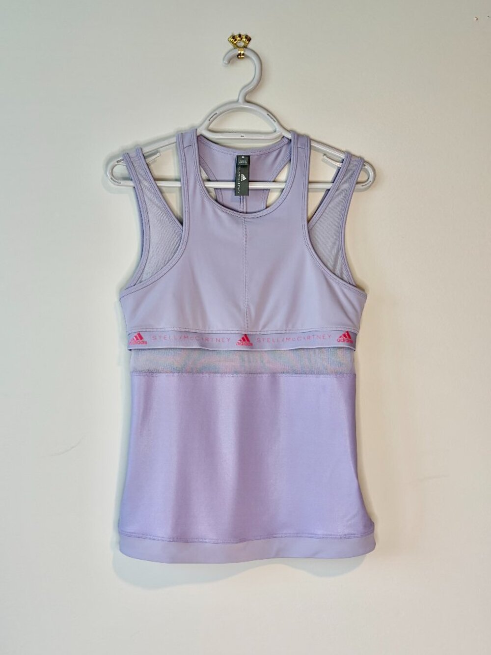Adidas by Stella McCartney Lavender Athletic Tank with Pink Logo Band